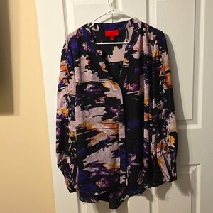 Jennifer Lopez red label sheer blouse